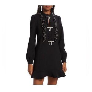 Self-Portrait Ruffled Crepe Shirtdress